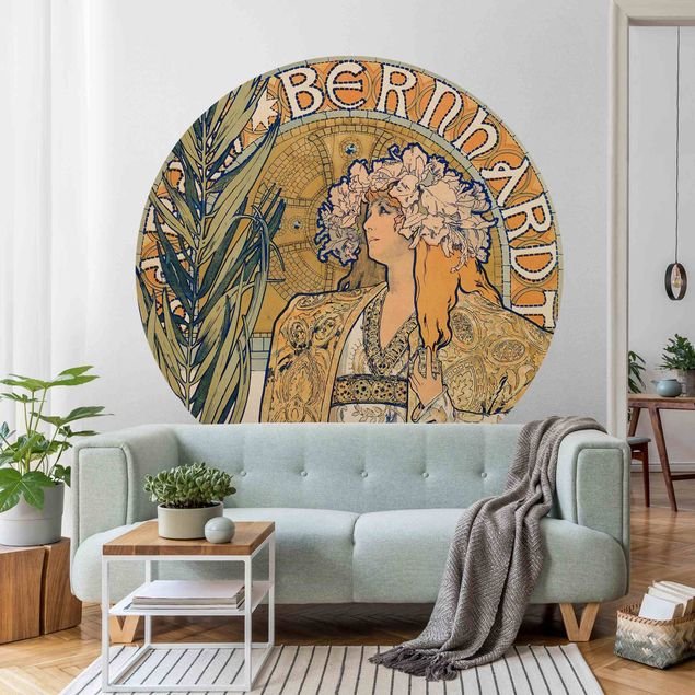 runde Fototapete Alfons Mucha - Plakat für Theaterstück Gismonda