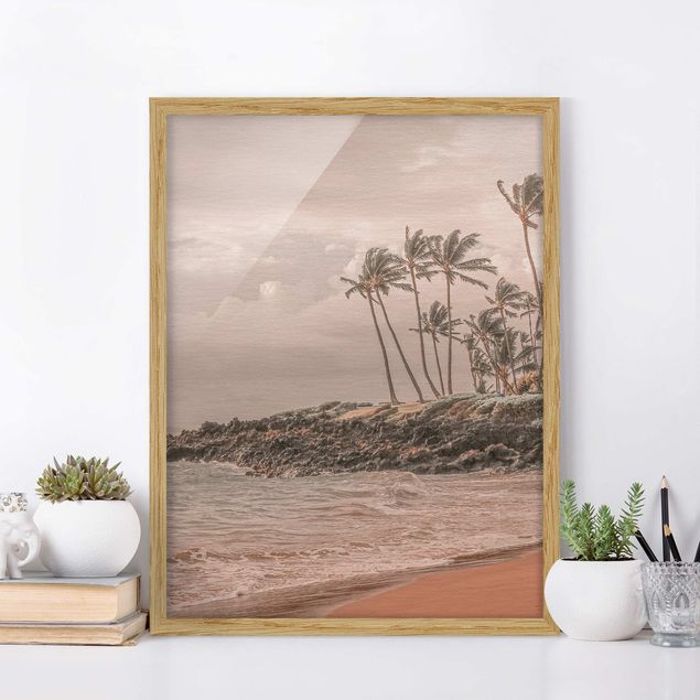 Landschaftsbilder mit Rahmen Aloha Hawaii Strand II