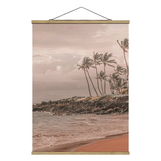 Stoffbild mit Posterleisten - Aloha Hawaii Strand II - Hochformat 3:4