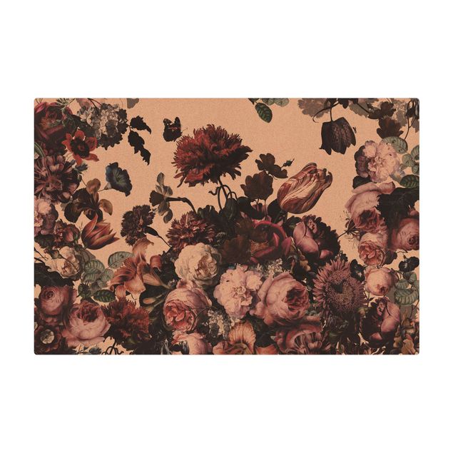 Teppich Esszimmer Altmeisterlicher Blumenrausch mit Rosen Bouquet