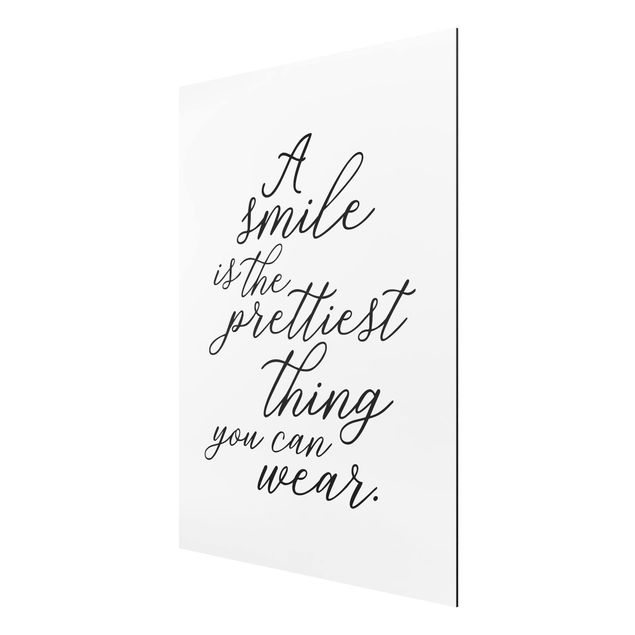 Alu-Dibond Bild - A smile is the prettiest thing