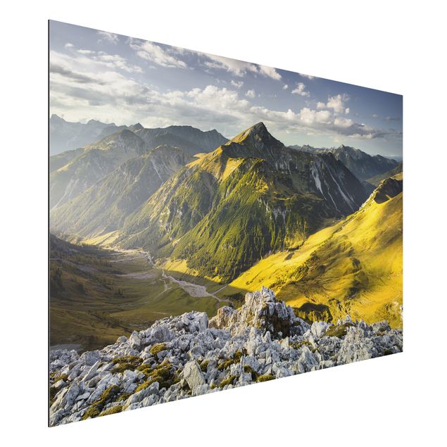 Schöne Wandbilder Berge und Tal der Lechtaler Alpen im Tirol