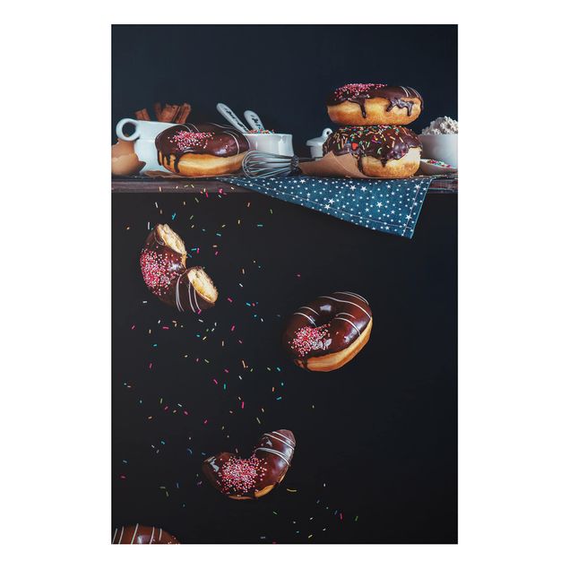 Foto auf Alu Dibond Donuts vom Küchenregal