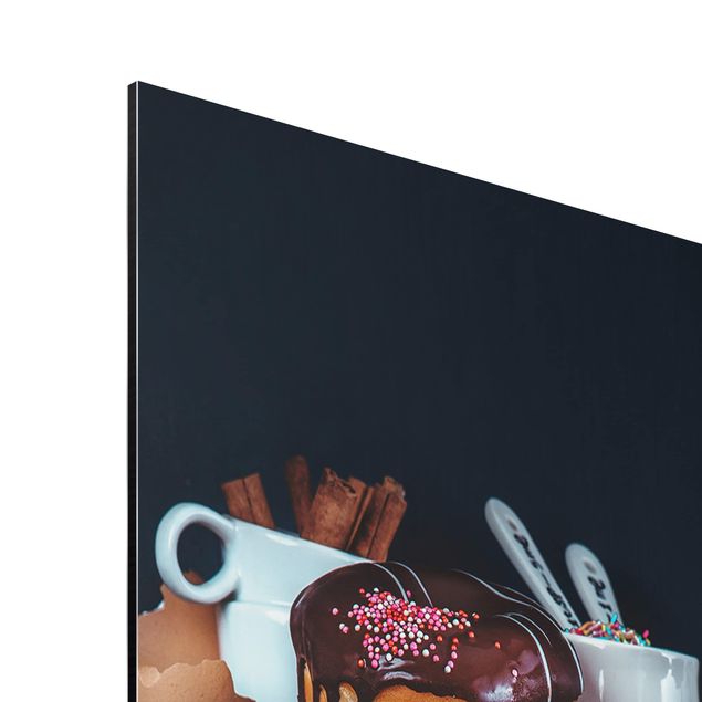 Alu-Dibond Bild - Donuts vom Küchenregal