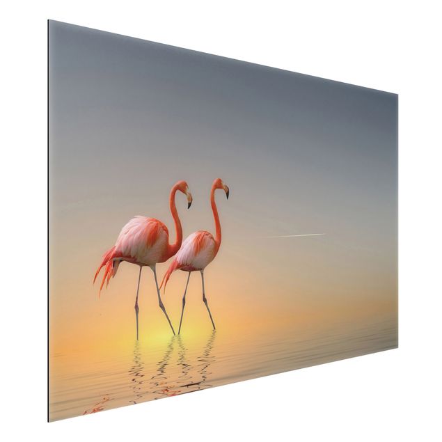 Wandbilder Tiere Flamingo Love