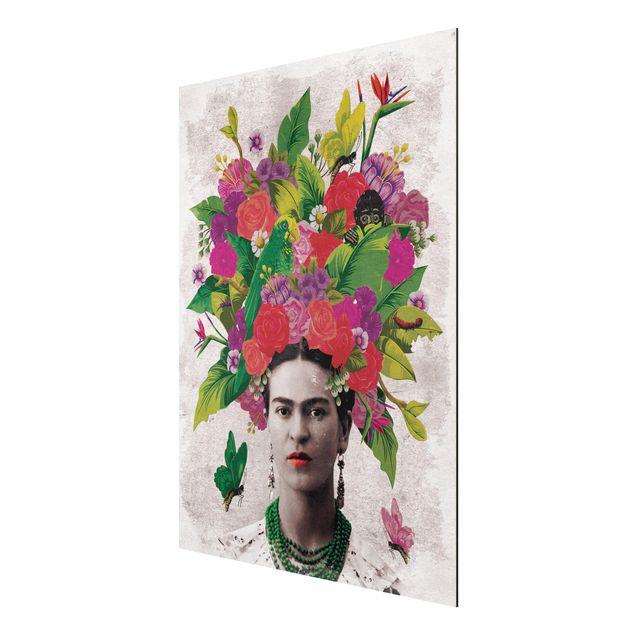 Foto auf Alu Dibond Frida Kahlo - Blumenportrait