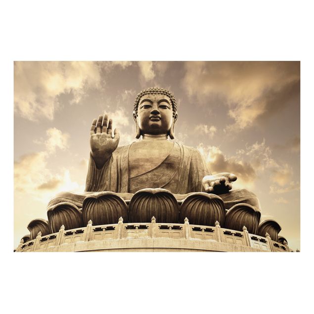 Alu Dibond Druck Großer Buddha Sepia