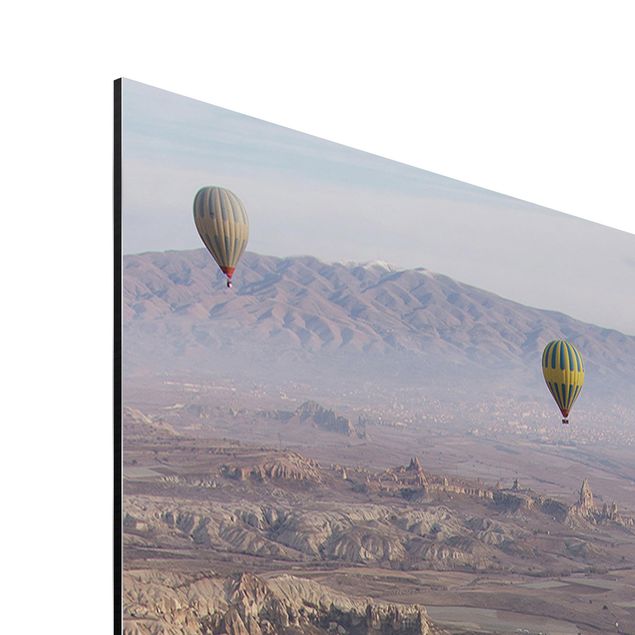 Aluminium Print - Heißluftballons über Anatolien - Panorama Hochformat