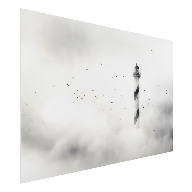 Wandbilder Tiere Leuchtturm im Nebel