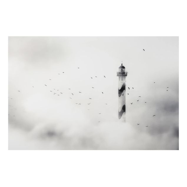 Bilder für die Wand Leuchtturm im Nebel