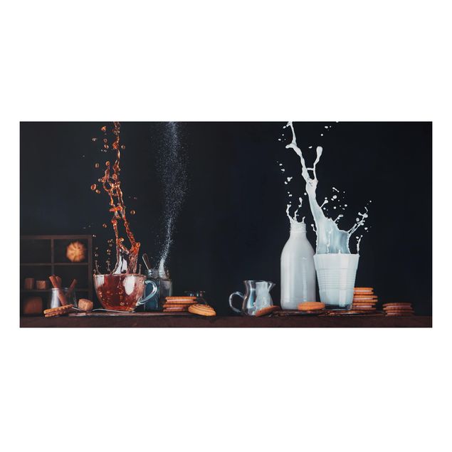 Alu Dibond Bilder Milch und Tee Komposition