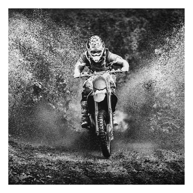 Foto auf Alu Dibond Motocross im Schlamm