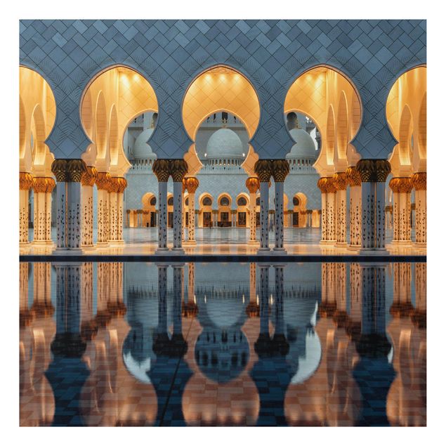 Foto auf Alu Dibond Reflexionen in der Moschee