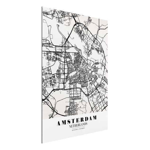 Bilder für die Wand Stadtplan Amsterdam - Klassik