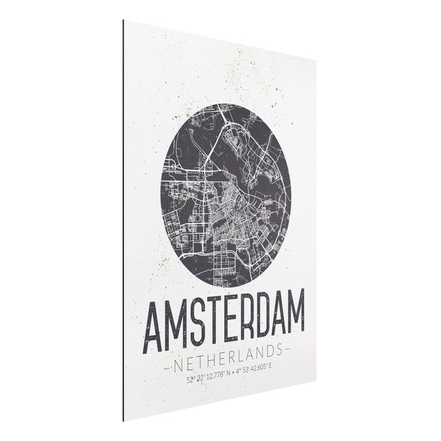 Bilder für die Wand Stadtplan Amsterdam - Retro