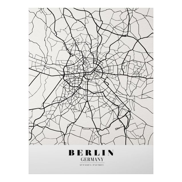 Foto auf Alu Dibond Stadtplan Berlin - Klassik