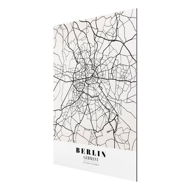 Alu-Dibond Bild - Stadtplan Berlin - Klassik