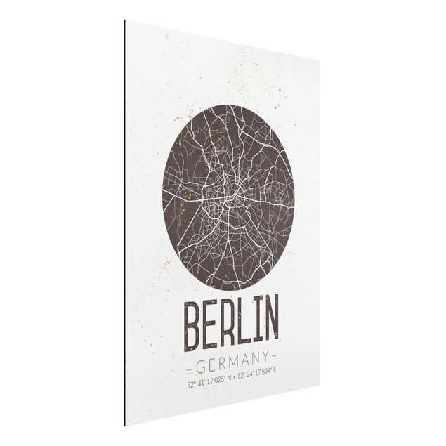 Bilder für die Wand Stadtplan Berlin - Retro