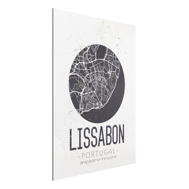 Wandbilder Stadtplan Lissabon - Retro