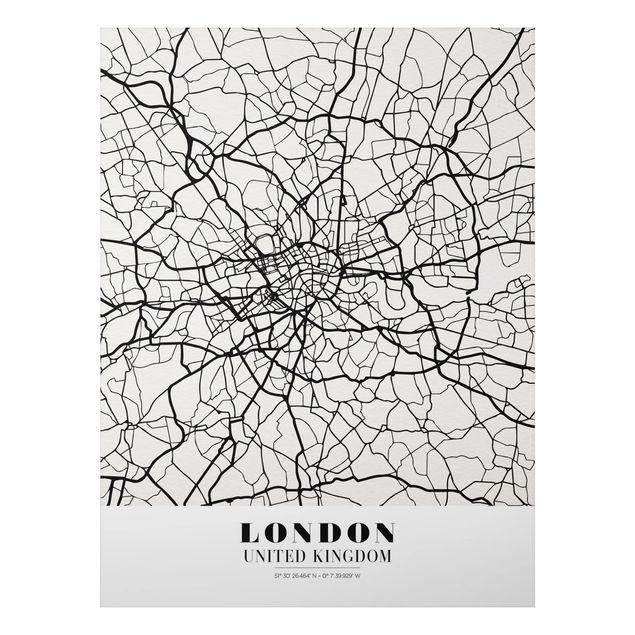 Alu Dibond Druck Stadtplan London - Klassik
