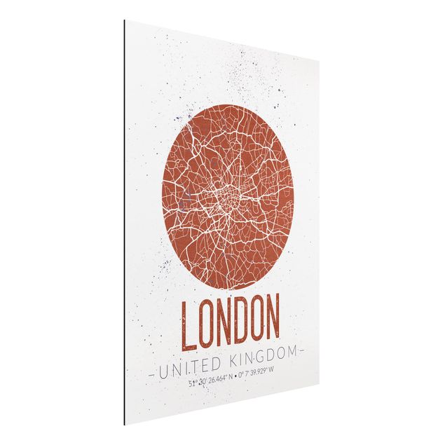 Schöne Wandbilder Stadtplan London - Retro