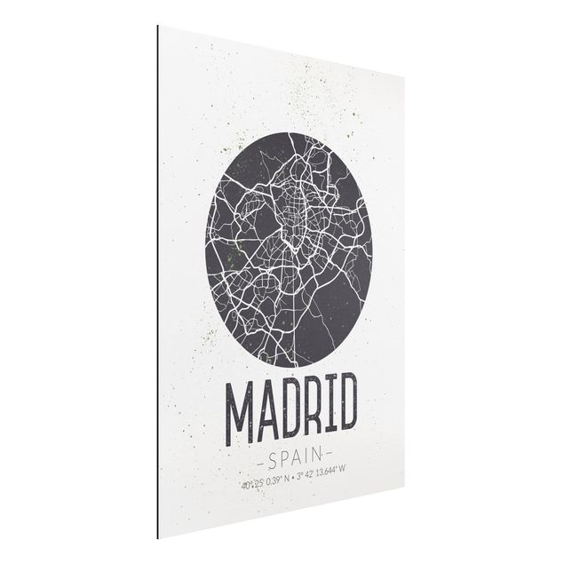 Wandbilder Stadtplan Madrid - Retro