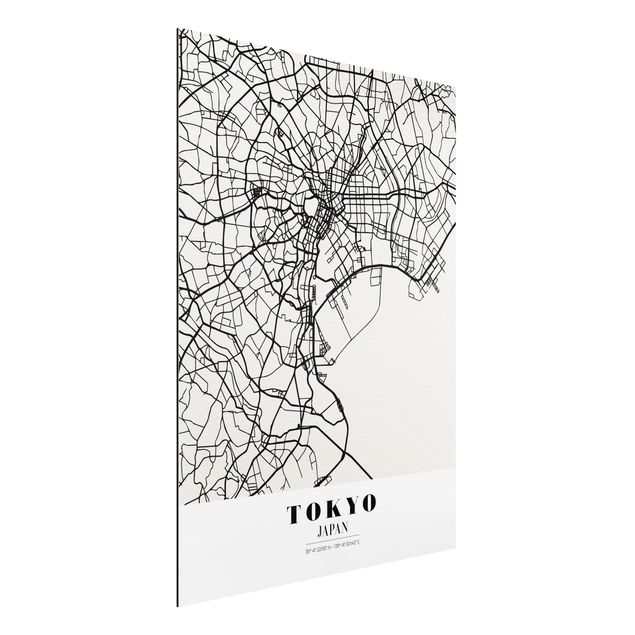 Schöne Wandbilder Stadtplan Tokyo - Klassik