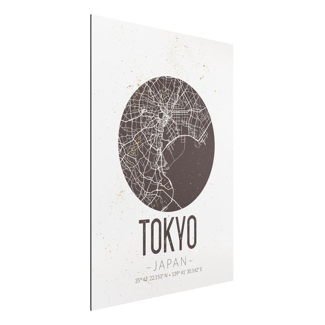 Bilder für die Wand Stadtplan Tokyo - Retro