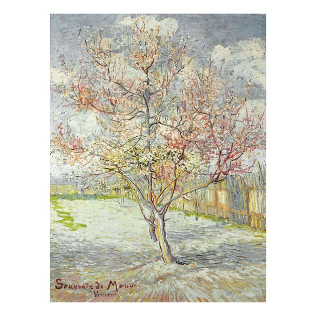 Kunstdruck Pointillismus Vincent van Gogh - Blühende Pfirsichbäume