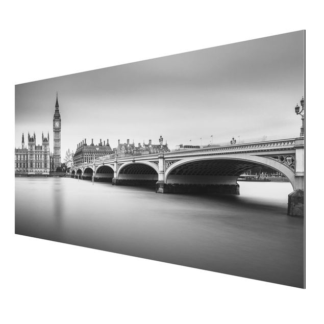 Aluminium Print - Westminster Brücke und Big Ben - Querformat 1:2