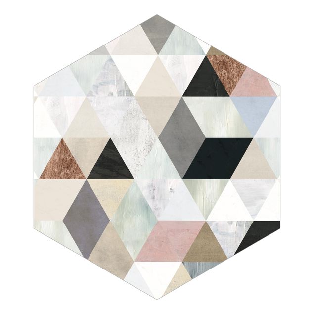 Mustertapete Aquarell-Mosaik mit Dreiecken I