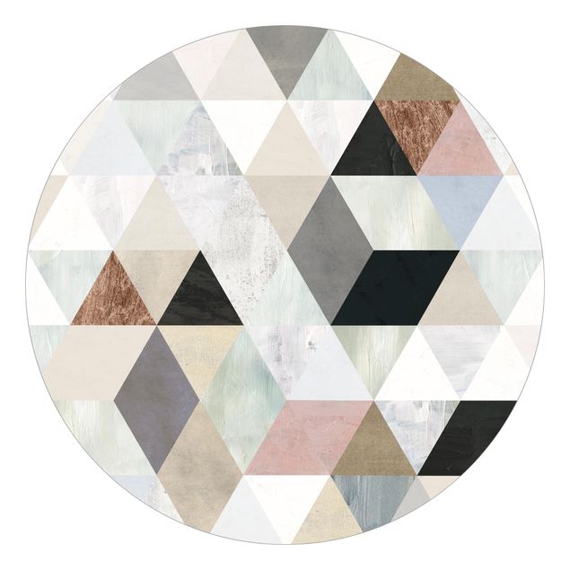 Tapete Aquarell-Mosaik mit Dreiecken I