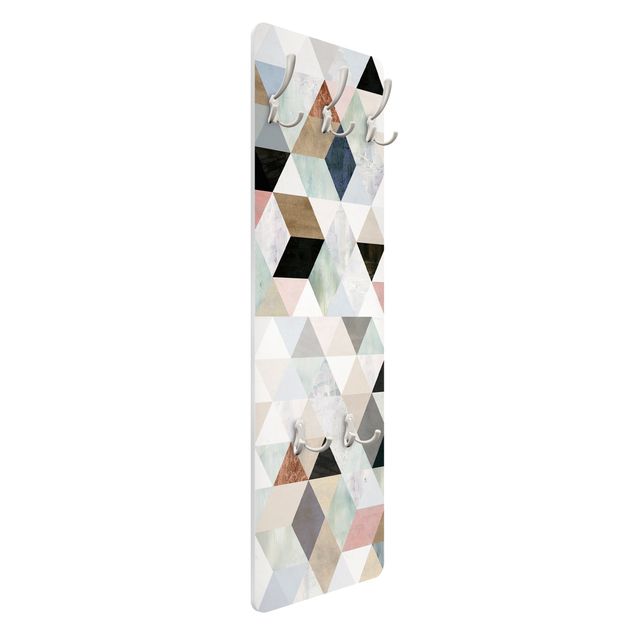 Garderobe - Aquarell-Mosaik mit Dreiecken I