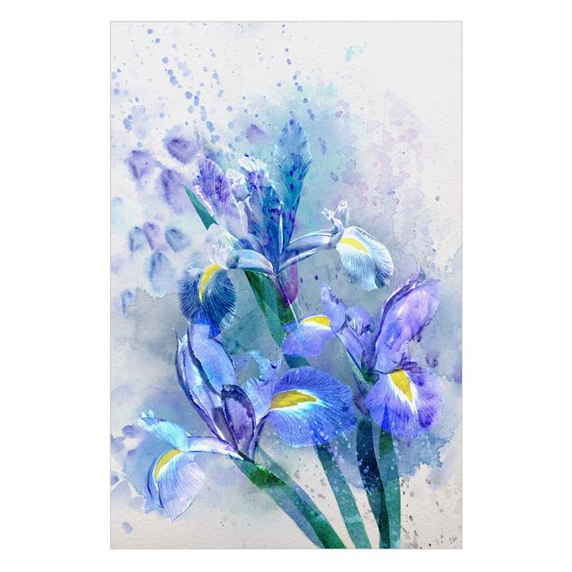 Selbstklebende Fensterbilder Aquarell Blumen Iris