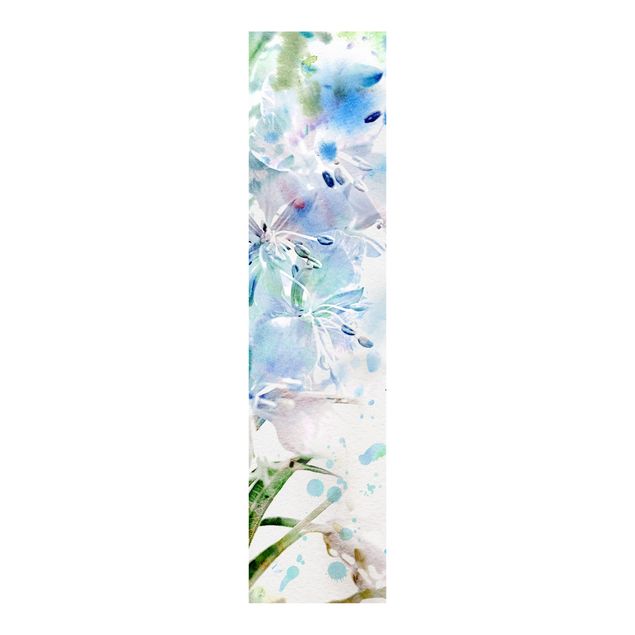 Schiebegardinen mit Motiv 3-teilig Aquarell Blumen Lilien