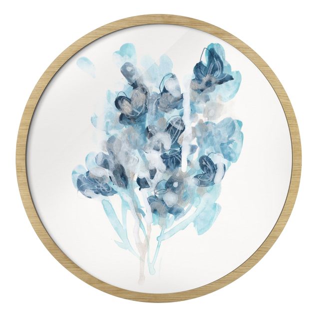 Wandbilder Aquarell Bouquet in blauen Schattierungen