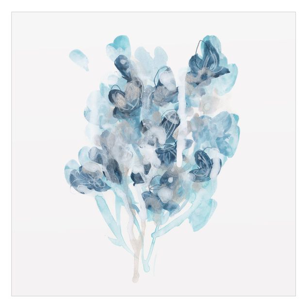Fensterbilder Aquarell Bouquet in blauen Schattierungen