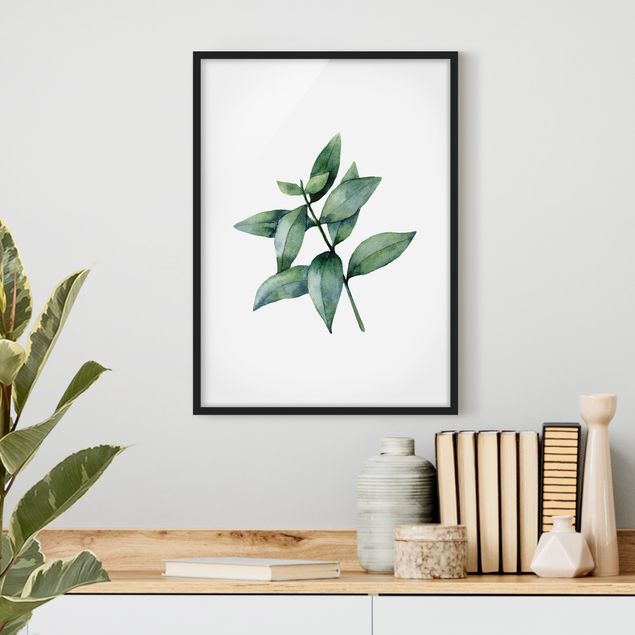 Bild mit Rahmen - Aquarell Eucalyptus III - Hochformat
