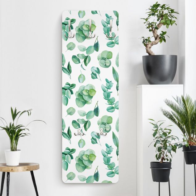 Garderobenpaneel Aquarell Eukalyptuszweige und Blätter Muster