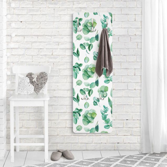 Garderobe - Aquarell Eukalyptuszweige und Blätter Muster