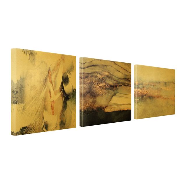 Bilder für die Wand Aquarell Goldspuren