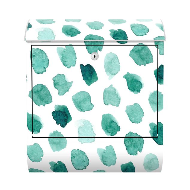 Briefkasten Design Aquarell Kleckse in Mintgrün