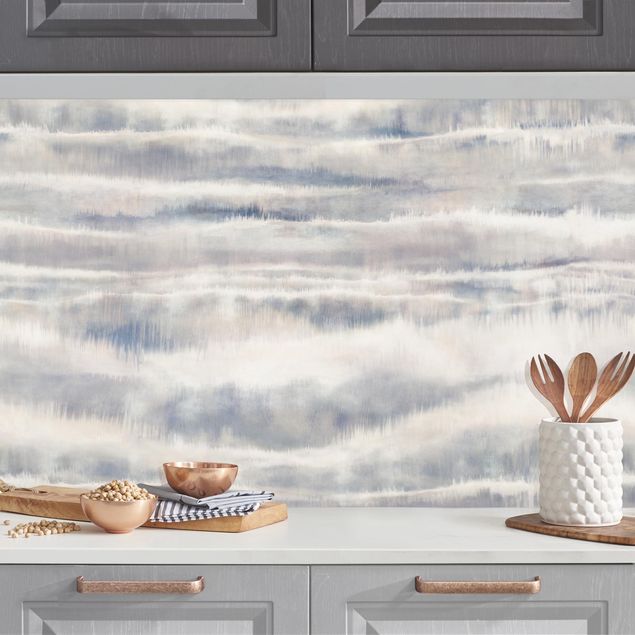 Küchenrückwände Platte Aquarell Nebel Streifen