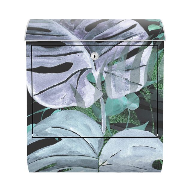 Briefkasten modern Aquarell Tropisches Arrangement Farbenspiel