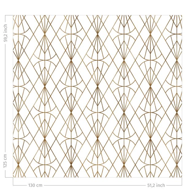 Vorhang modern Art Deco Diamant Muster in Gold XXL