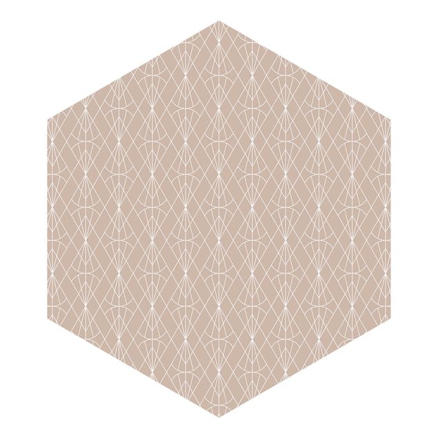 Tapeten modern Art Deco Diamant Muster vor Beige XXL