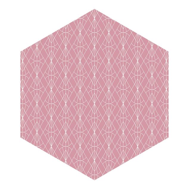 Tapeten modern Art Deco Diamant Muster vor Rosa XXL