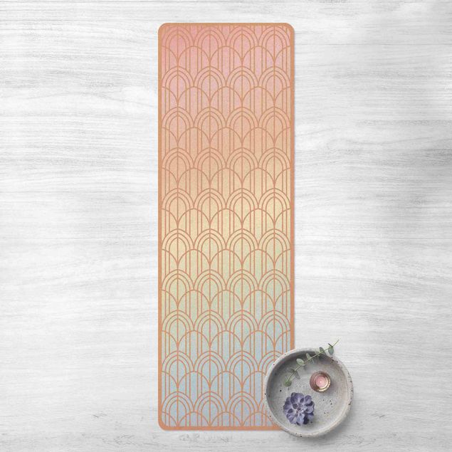 Teppich Regenbogen Art Deco Pastellberge Muster