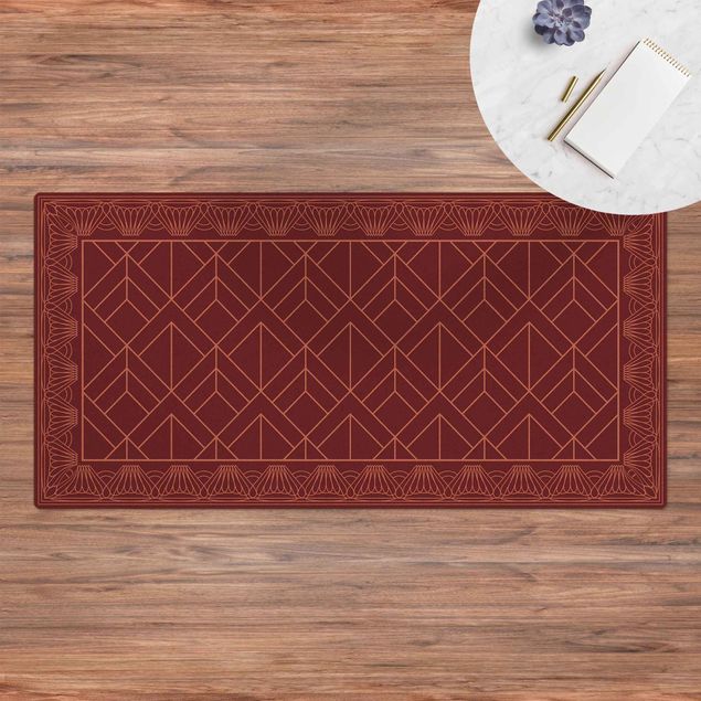 Teppiche Art Deco Schuppen Muster mit Bordüre