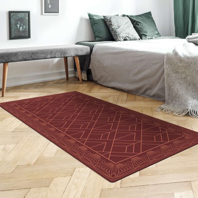 Teppich modern Art Deco Schuppen Muster mit Bordüre